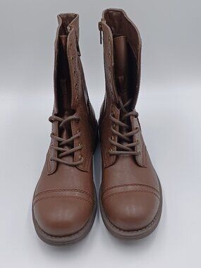 Women BRASH Boots Deejay Brown size 7 1/2 army combat brown laced zip up used
